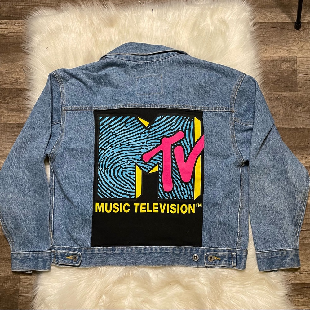 Upcycled/Reworked Vintage MTV Denim Jacket